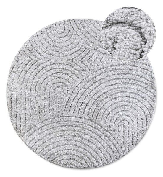 Tappeto rotondo in grigio chiaro ø 200 cm Panglao New York Light Grey – Elle Decoration