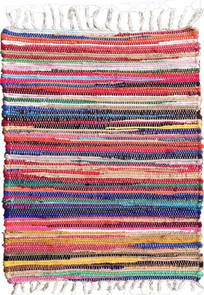 Tappeto in cotone 100% Pezzotto multicolore 50X80