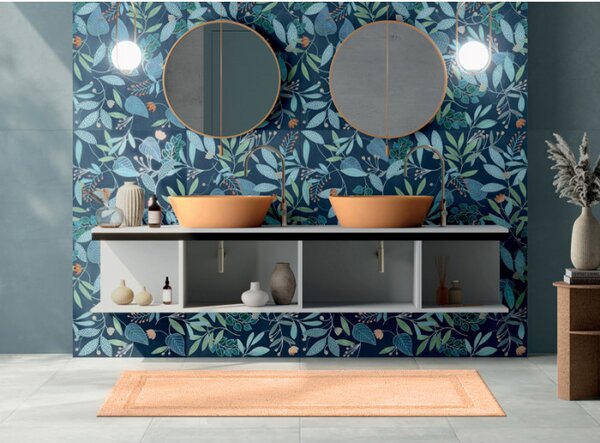Tappeto arredo bagno Brio in cotone 100% 50X80 Pesca