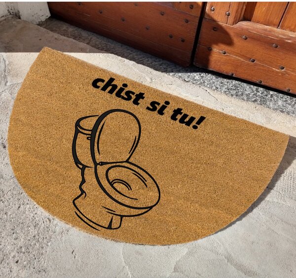 Zerbino in cocco naturale stampato "Chist si tu!"