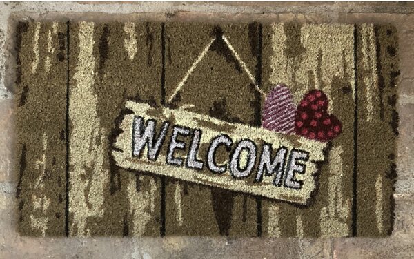 Zerbino in cocco naturale Welcome cm. 70x40