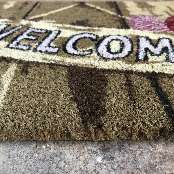Zerbino in cocco naturale Welcome cm. 70x40