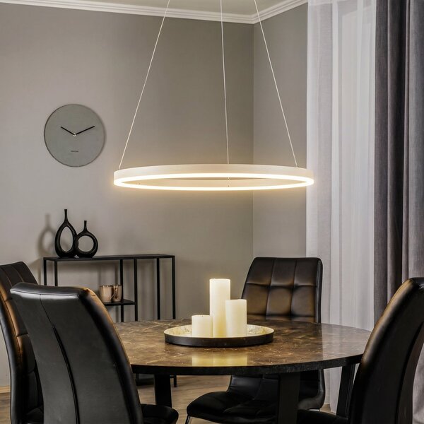 Lampada LED a sospensione Albiona, beige, 1 anello, Ø 60 cm - Arcchio Arcchio, Albiona, dimmerabile, Beige, Cucina, Metallo, Moderno