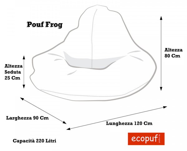 Pouf poltrona sacco frog poliestere per esterni