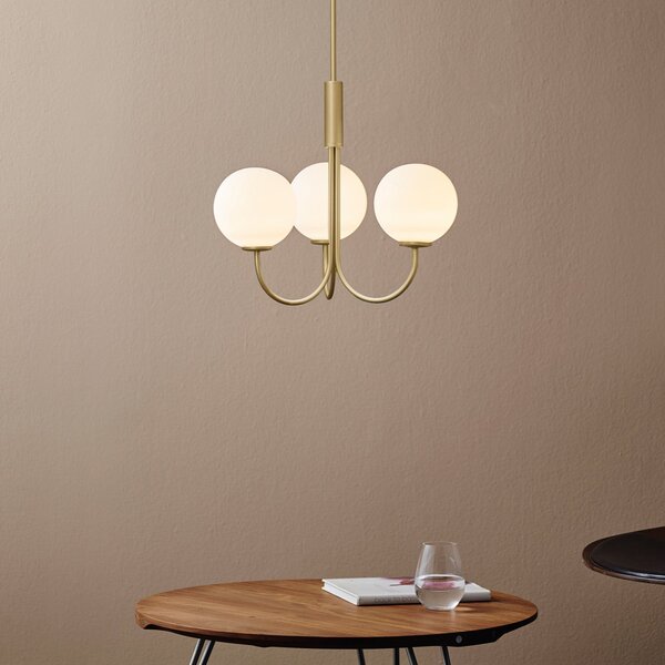 Lampadari Herstal, Ballon, dimmerabile, Dorato / Ottone, Soggiorno, Vetro, Moderno
