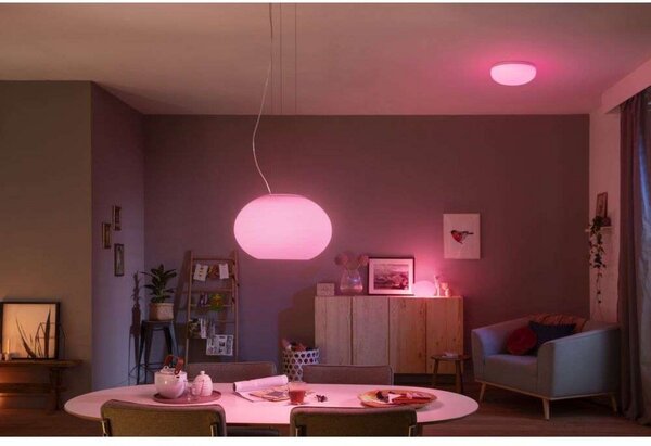 Lampada a sospensione Philips Hue, Bianco, Soggiorno, Vetro