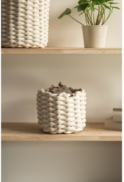 Cesto in tessuto ø 21x17 cm Peach Skin Round S – Bigso