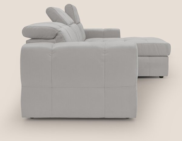Kronos Divano angolare con pouf estraibile e penisola contenitore in m