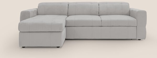 Kronos Divano angolare con pouf estraibile e penisola contenitore in m