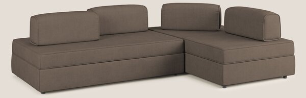 Liberty divano angolare con pouf estraibile e schienali movibili in te