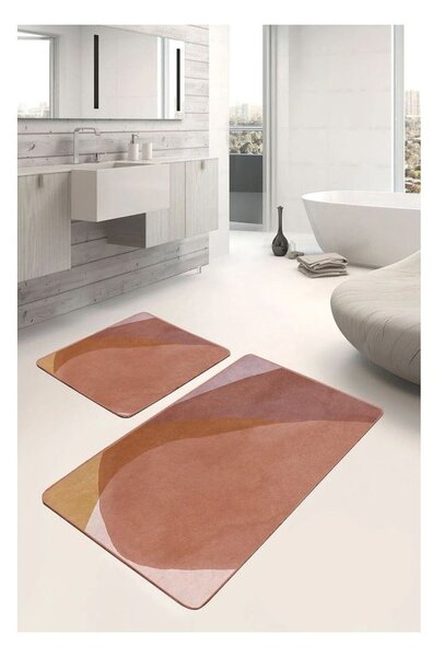 Set di tappetini per il bagno marroni in velluto 2 pz 60x100 cm – Mila Home