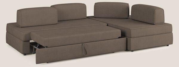 Liberty divano angolare con pouf estraibile e schienali movibili in te
