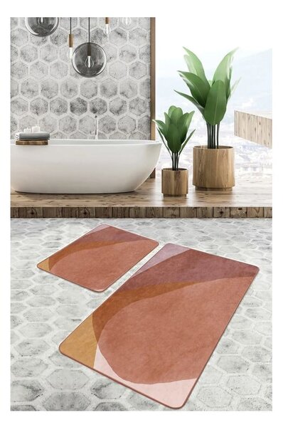 Set di tappetini per il bagno marroni in velluto 2 pz 60x100 cm – Mila Home