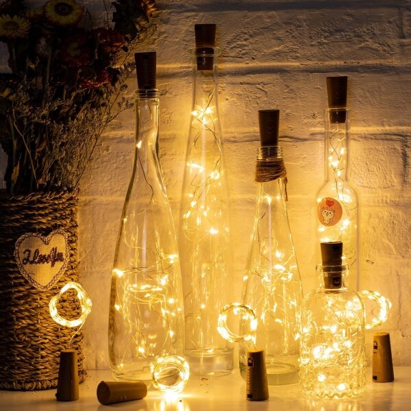 Aigostar - Catena decorativa a LED con tappo per bottiglia 40xLED/3xLR44 4m bianco caldo