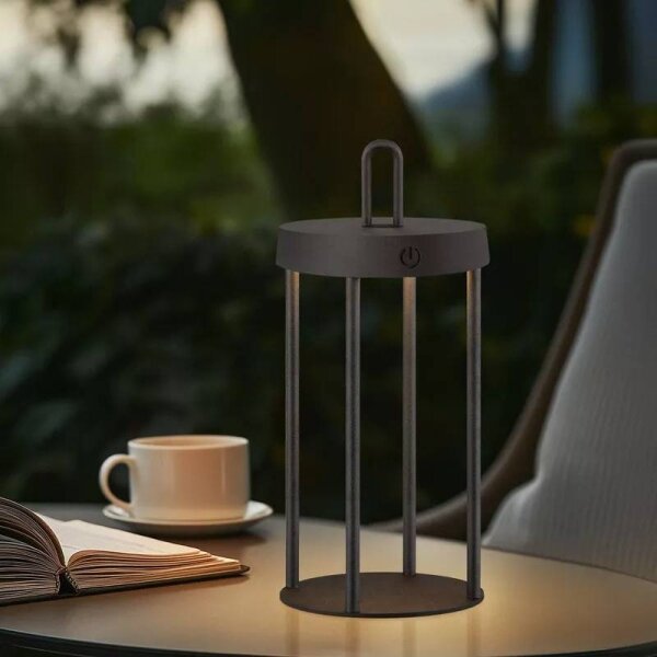 Lampada da tavolo ricaricabile dimmerabile a tocco per esterni GENTLE LED/1,5W/3,7V 3000 mAh IP44 nero