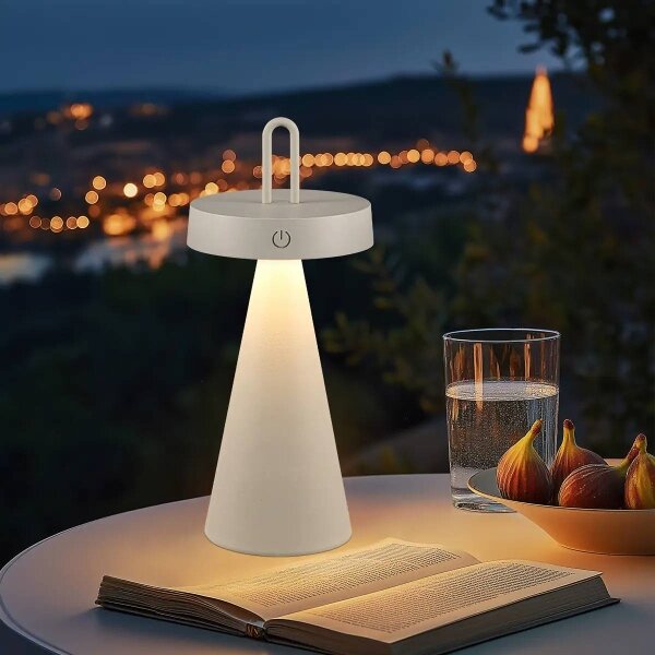 Lampada da tavolo LED dimmerabile per esterni ricaricabile a sfioramento HALO LED/1,5W/3,7V 3000 mAh IP44 grigio