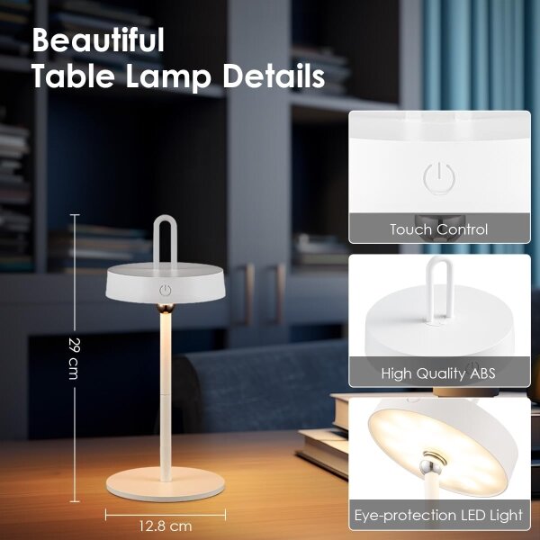 Lampada da tavolo a sfioramento dimmerabile ricaricabile per esterni LED GENTLE LED/1,5W/3,7V 3000 mAh IP44 bianca
