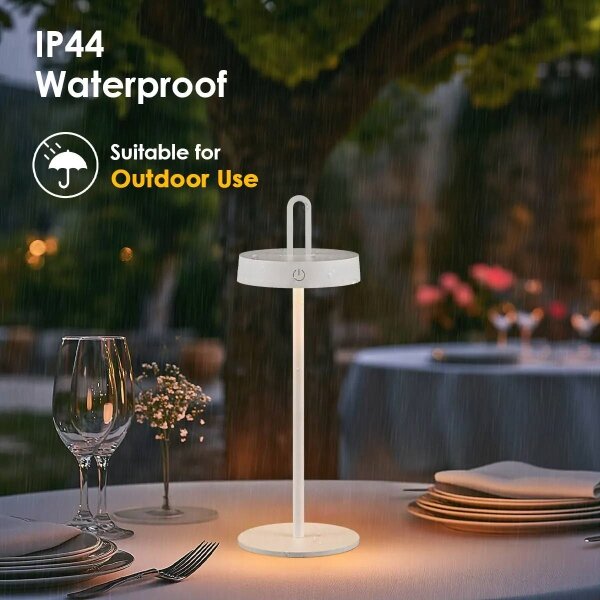 Lampada da tavolo a sfioramento ricaricabile dimmerabile per esterno SHINE LED/1,5W/3,7V 3000 mAh IP44 bianca