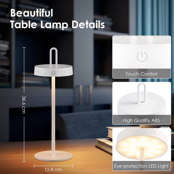 Lampada da tavolo a sfioramento ricaricabile dimmerabile per esterno SHINE LED/1,5W/3,7V 3000 mAh IP44 bianca