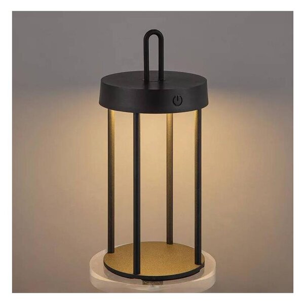Lampada da tavolo ricaricabile dimmerabile a tocco per esterni GENTLE LED/1,5W/3,7V 3000 mAh IP44 nero
