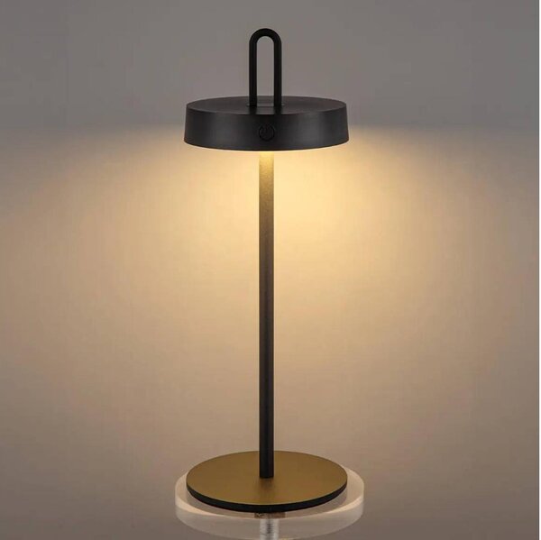 Lampada da tavolo dimmerabile a sfioramento ricaricabile per esterni LED SHINE LED/1,5W/3,7V 3000 mAh IP44 nera