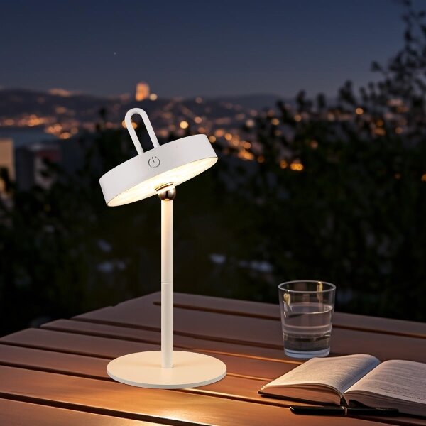 Lampada da tavolo a sfioramento dimmerabile ricaricabile per esterni LED GENTLE LED/1,5W/3,7V 3000 mAh IP44 bianca