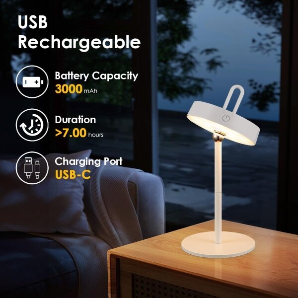 Lampada da tavolo a sfioramento dimmerabile ricaricabile per esterni LED GENTLE LED/1,5W/3,7V 3000 mAh IP44 bianca