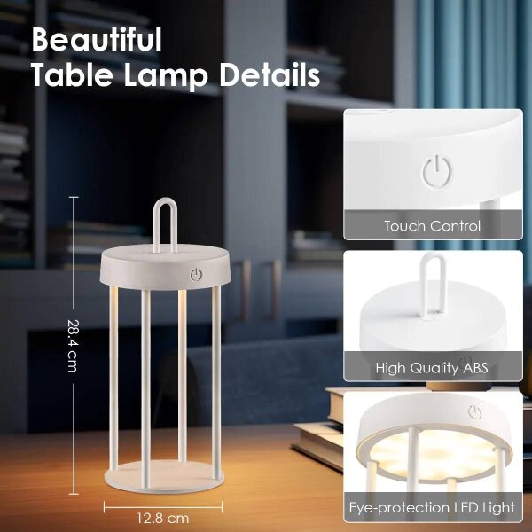 Lampada da tavolo touch LED ricaricabile dimmerabile per esterni GENTLE LED/1,5W/3,7V 3000 mAh IP44 bianca