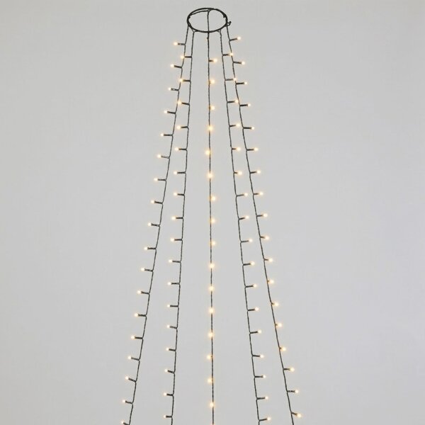Aigostar - Catena luminosa natalizia per esterni, 108 LED / 8 funzioni, 3x AA, 1,8 m, IP44, bianco caldo