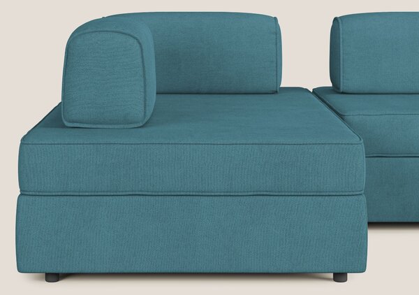 Liberty divano panoramico con pouf estraibile e schienali movibili in