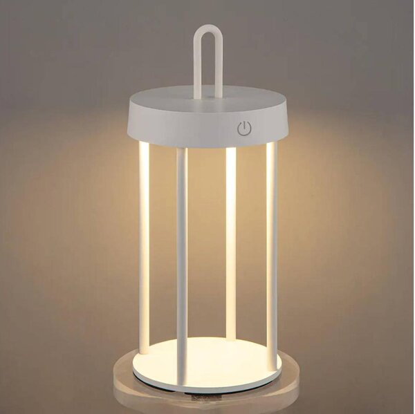 Lampada da tavolo touch LED ricaricabile dimmerabile per esterni GENTLE LED/1,5W/3,7V 3000 mAh IP44 bianca