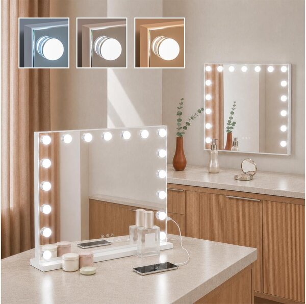 BRILAGI - Specchio da trucco LED dimmerabile HOLLYWOOD LED/15W/230V 60x50 cm bianco