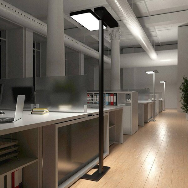 Lampada da terra per ufficio Aila LED di Arcchio, nera, sensore di luce