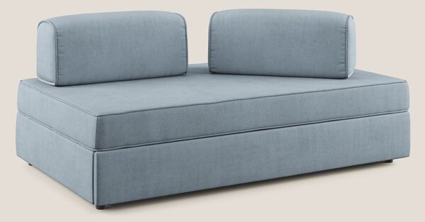 Liberty divano con pouf estraibile e schienali movibili in tessuto mor