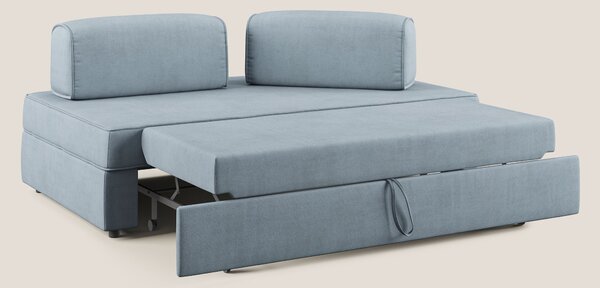 Liberty divano con pouf estraibile e schienali movibili in tessuto mor