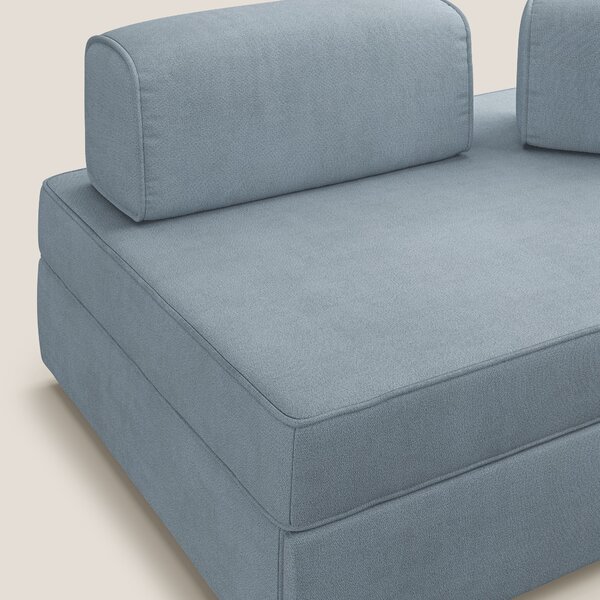 Liberty divano con pouf estraibile e schienali movibili in tessuto mor