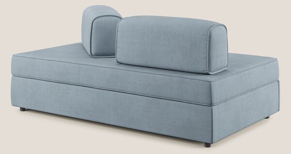 Liberty divano con pouf estraibile e schienali movibili in tessuto mor
