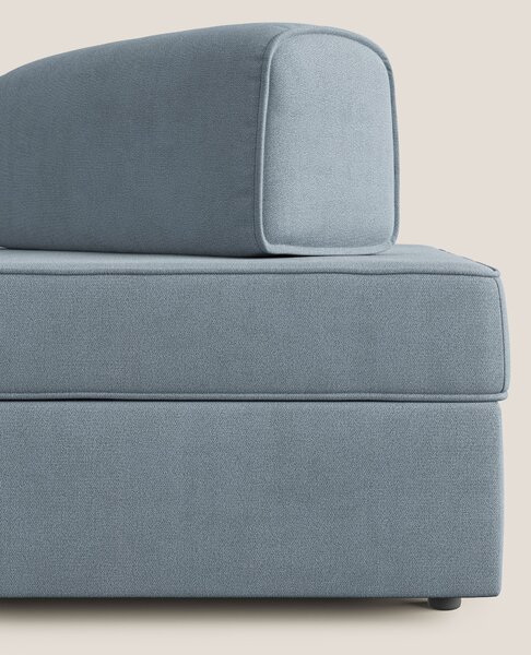 Liberty divano con pouf estraibile e schienali movibili in tessuto mor