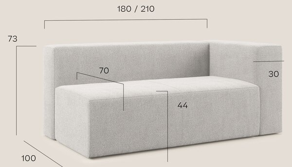 Nettuno modulo angolo/laterale maxi in morbido tessuto bouclè T07 cart
