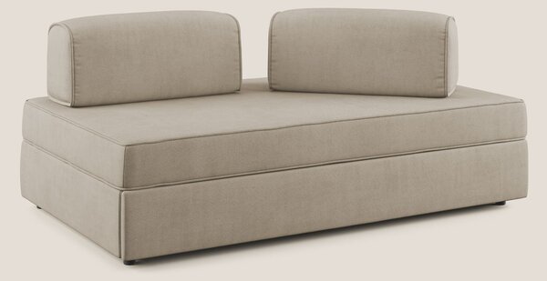 Liberty divano con pouf estraibile e schienali movibili in tessuto mor