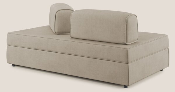 Liberty divano con pouf estraibile e schienali movibili in tessuto mor