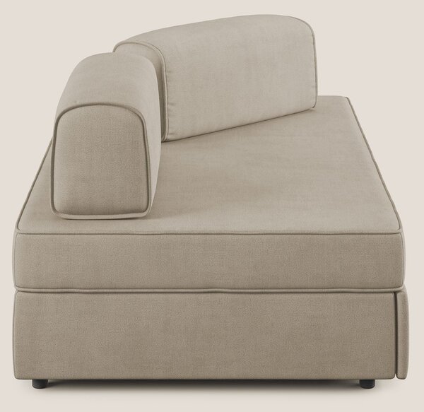 Liberty divano con pouf estraibile e schienali movibili in tessuto mor