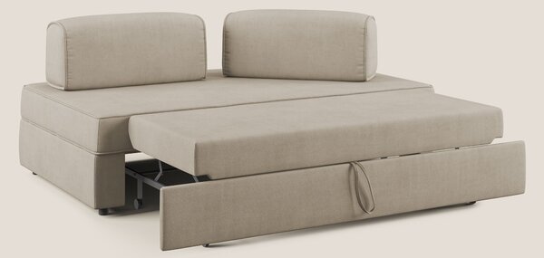 Liberty divano con pouf estraibile e schienali movibili in tessuto mor