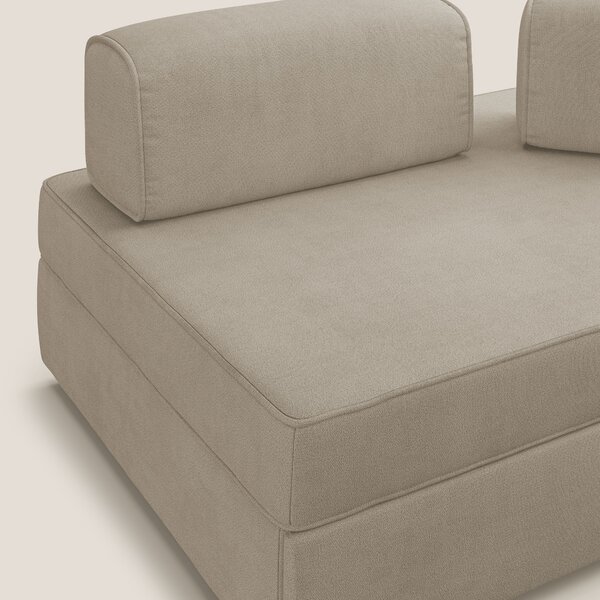 Liberty divano con pouf estraibile e schienali movibili in tessuto mor