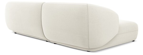 Divano angolare bianco (con penisola a sinistra) con rivestimento in velluto Moana – Makamii