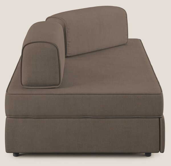 Liberty divano con pouf estraibile e schienali movibili in tessuto mor