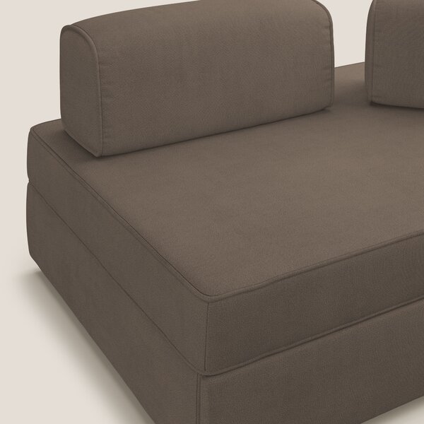 Liberty divano con pouf estraibile e schienali movibili in tessuto mor
