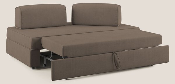 Liberty divano con pouf estraibile e schienali movibili in tessuto mor
