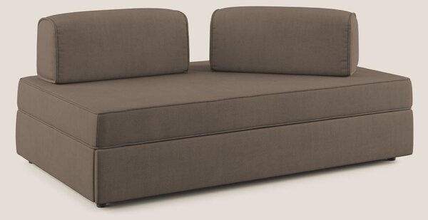 Liberty divano con pouf estraibile e schienali movibili in tessuto mor