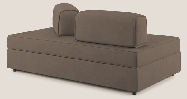 Liberty divano con pouf estraibile e schienali movibili in tessuto mor